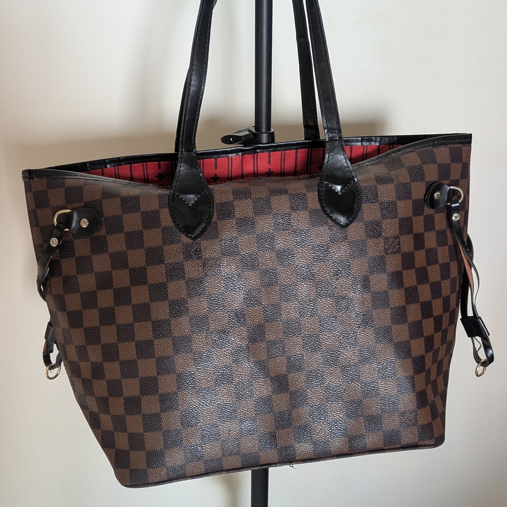Louis Vuitton Neverfull MM Damier Ebene -Red Interior -Bag tote